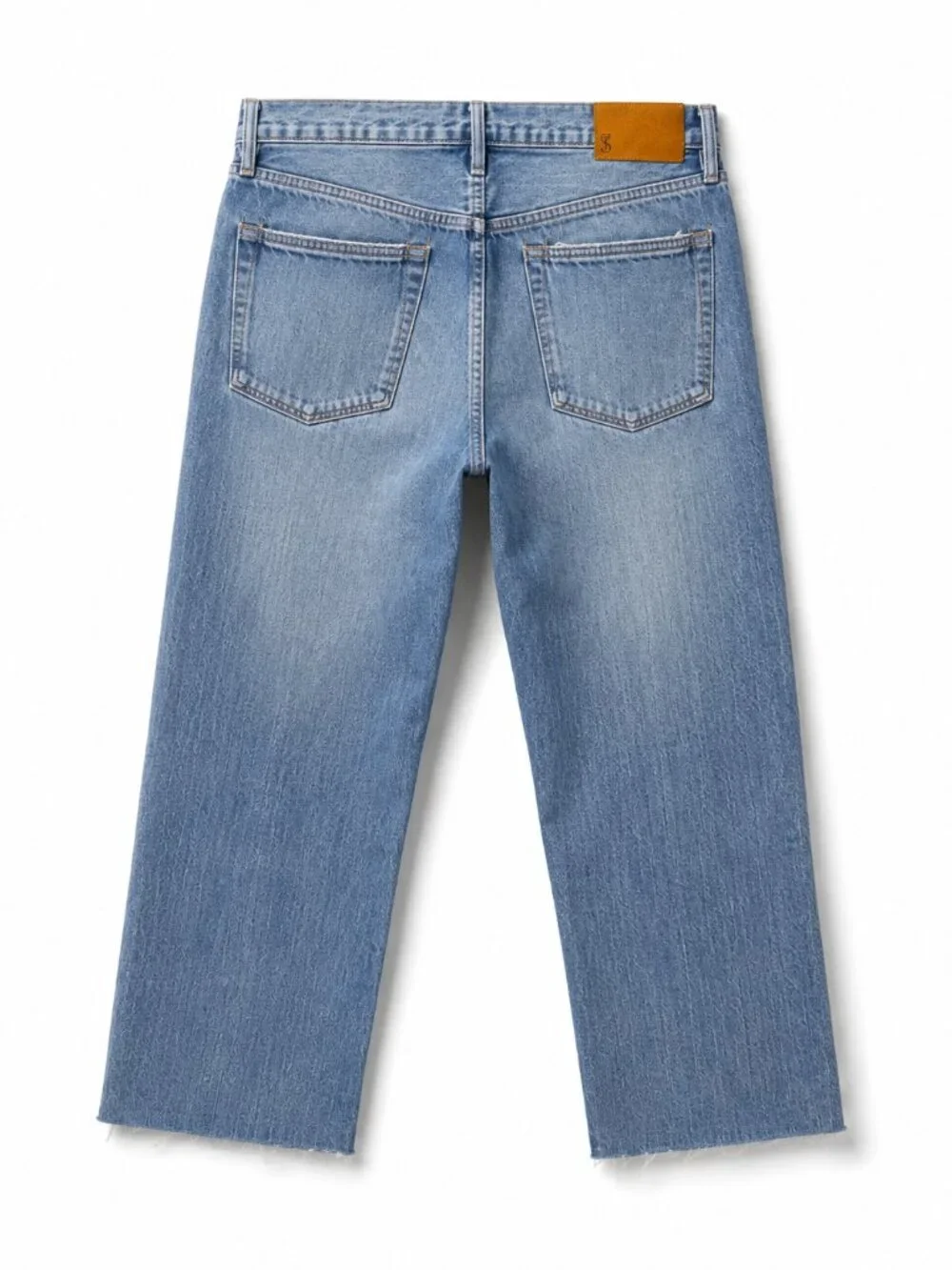 Todd Snyder Straight Fit Jeans 38x32 Medium Wash Cropped 27” Raw Hem